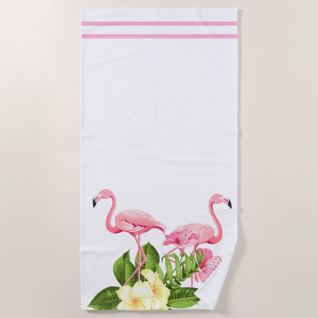 Toalha De Praia Beach Towel Flamingo Beach Towel (Frente)
