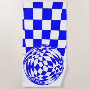 Toalha De Praia Beach Towel - Illusão de xeque e esfera