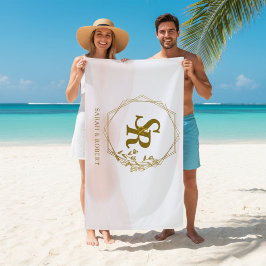 Toalha De Praia Beach towel, Monogrammed, Wedding gift