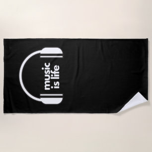 Toalha De Praia Beach Towel Music é Life