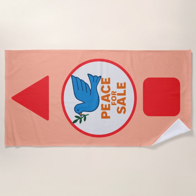 Toalha De Praia Beach Towel , Peace theme designed Beach towel (Frente)