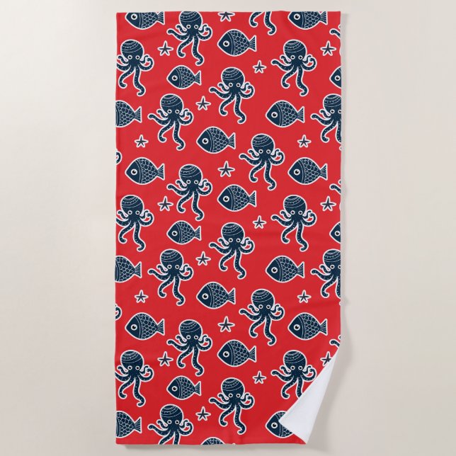 Toalha De Praia Beach Towel — Sea Life (Frente)