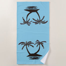 Toalha De Praia Beach Towel - Silhouettes da Ilha Tropical