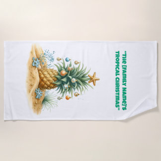 Toalha De Praia Beach Towel-Tropical Christmas Beach Towel