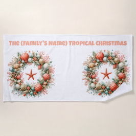 Toalha De Praia Beach Towel-Tropical Christmas Beach Towel