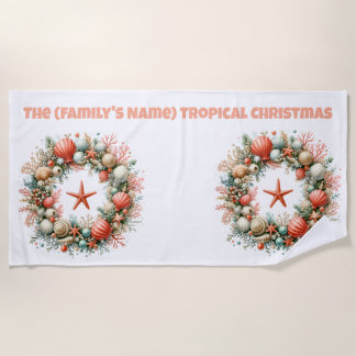Toalha De Praia Beach Towel-Tropical Christmas Beach Towel