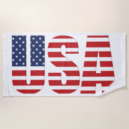 Toalha De Praia Beach Towel - USA Flag