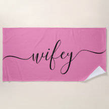 Beach Towel - Wifey Pink