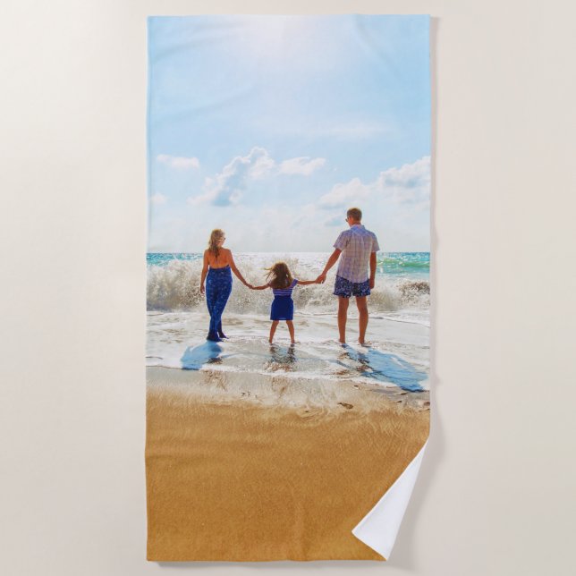 Toalha De Praia Beach Towel Your Photo Template (Frente)