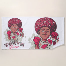Toalha De Praia Beach Towel – YOUTH Power Afro & Boombox Urban