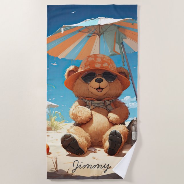 Toalha De Praia "Bear inspirou modelo Beach Towel (Frente)