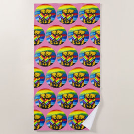 Toalha De Praia Bears Love Casal LGBT Sinalizador do arco-íris