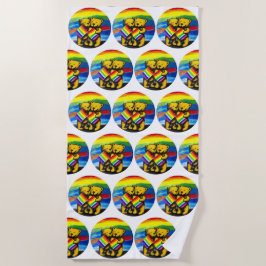 Toalha De Praia Bears Love Casal LGBT Sinalizador do arco-íris