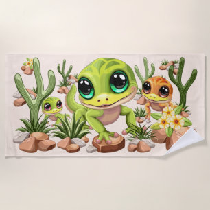 Toalha De Praia Bebê Geckos Personagens de desenho animados