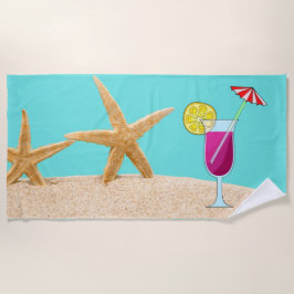 Toalha De Praia Bebida tropical starfish Beach Towel