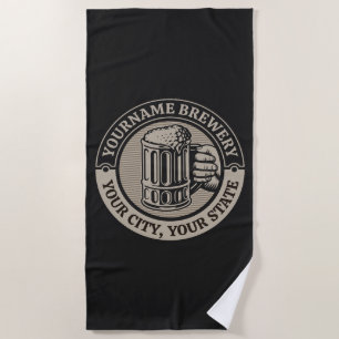 Toalha De Praia Beer Breeke Personalizado Brewery Big Mug