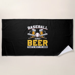 Toalha De Praia Beer Drinker Baseball Beball Humor Aniversário