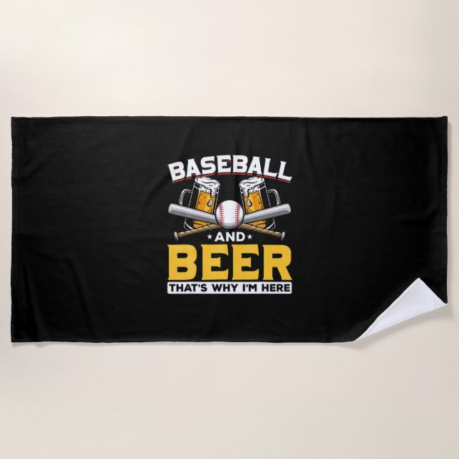 Toalha De Praia Beer Drinker Baseball Beball Humor Aniversário (Frente)