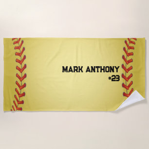 Toalha De Praia Beisebol Personalizado / Softball2 Beach Toel