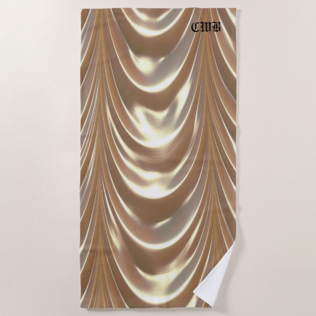 Toalha De Praia Belle Dcolza Elegant Pattern Monograma (Frente)