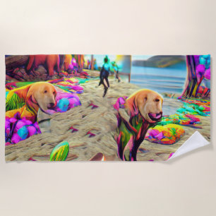 Toalha De Praia Bem-vindo ao Home Beach Family Labrador Retriever