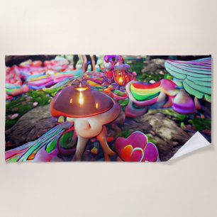 Toalha De Praia Bem-vindos, Cogumelos e Fairies da família Home Be