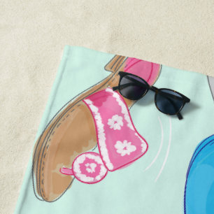 Toalha De Praia Bermuda Bag Sandals Mint Julep Preppy