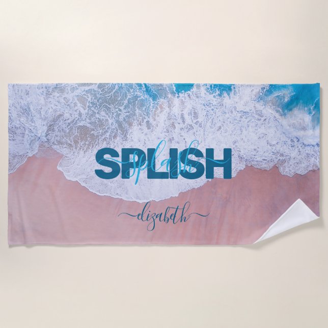 Toalha De Praia Bermudas Rosa Beach (Frente)