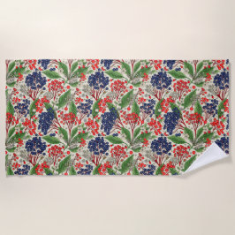 Toalha De Praia Berries Vermelho e Azul Japonês