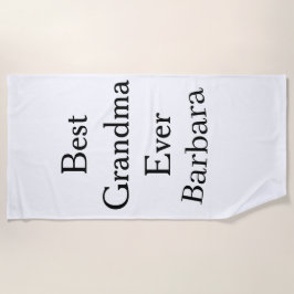Toalha De Praia Best Grandma ever name date simple mothers day min