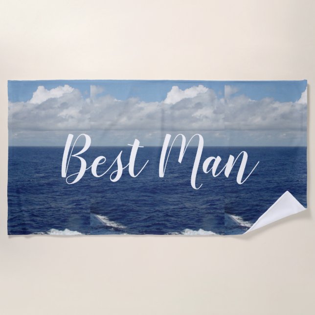 Toalha De Praia Best Man Ocean Waves Beach Towl (Frente)