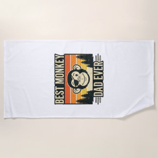 Toalha De Praia Best Monkey Dad Ever Vintage Monkey Father Shirt_1