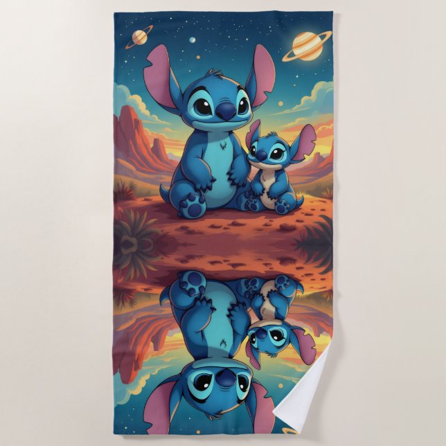 Toalha De Praia Beste Freunde fürs Leben – Lilo & Stitch   (Frente)