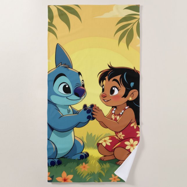 Toalha De Praia Beste Freunde fürs Leben – Lilo & Stitch (Frente)