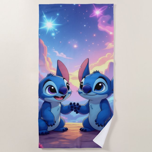 Toalha De Praia Beste Freunde fürs Leben – Lilo & Stitch   (Frente)