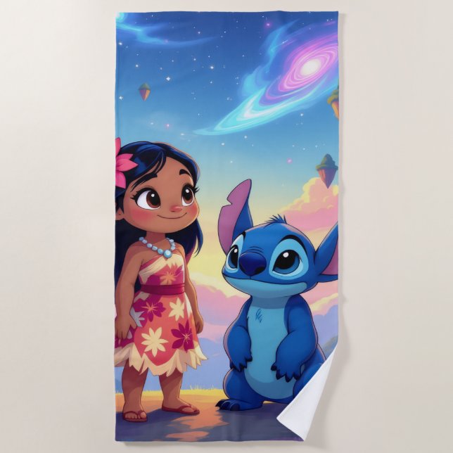 Toalha De Praia Beste Freunde fürs Leben – Lilo & Stitch   (Frente)