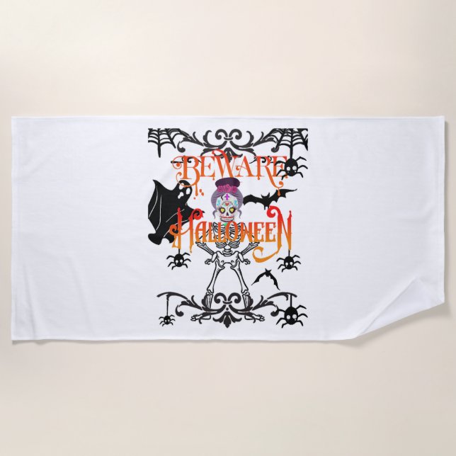 Toalha De Praia Beware Halloween (Frente)