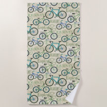 Bicicleta Viagem Azul Praia Toalha