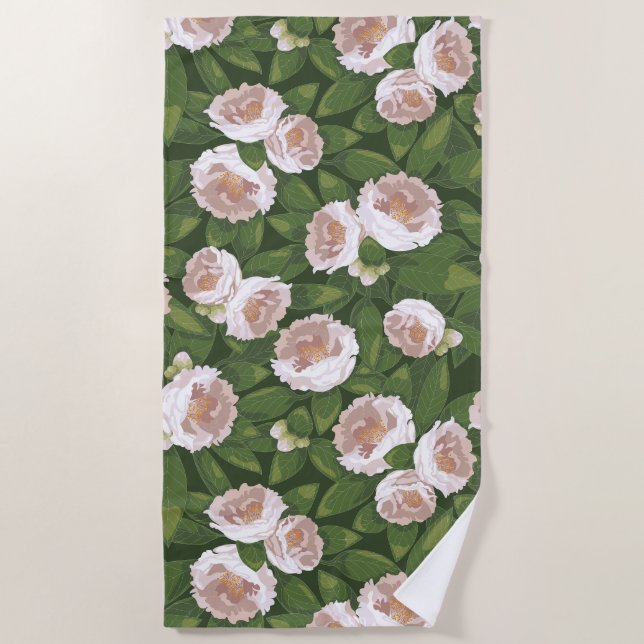 Toalha De Praia Big Bloom Camellia Charm (Frente)
