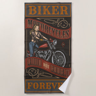 Toalha De Praia Biker Forever Custom Motorcycle Compra Babe