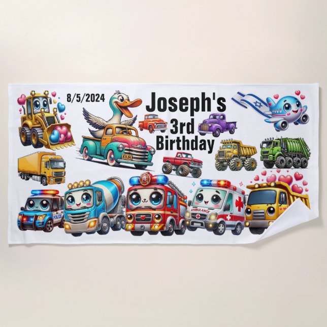 Toalha De Praia Birthday Beach Towel (Frente)