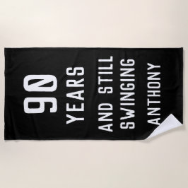 Toalha De Praia Birthday Golfer Engraçado 90 feliz Pai Par