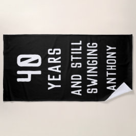 Toalha De Praia Birthday Golfer Funny 40th feliz Pai Par