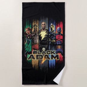 Toalha De Praia Black Adam Characters In Stripes Graphic