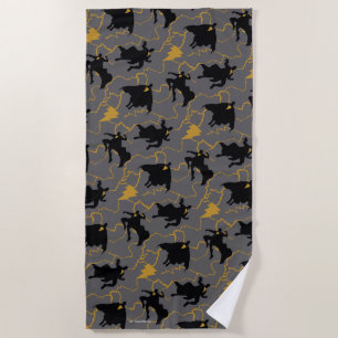 Toalha De Praia Black Adam Lightning Silhouette Pattern