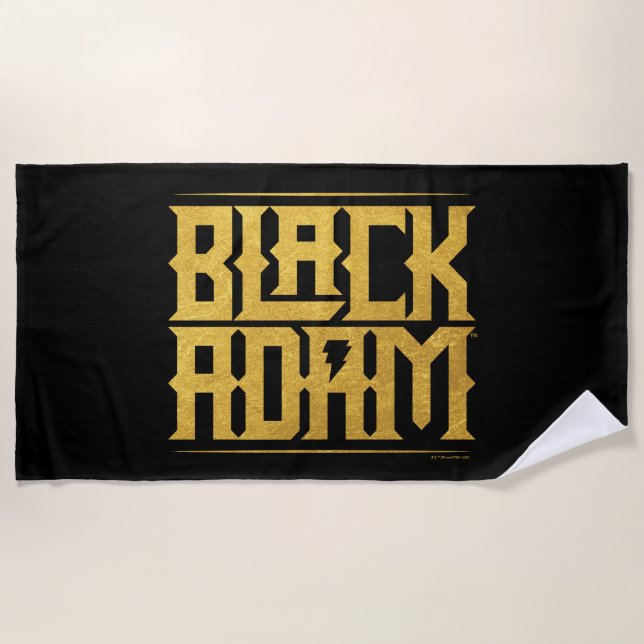 Toalha De Praia Black Adam Stacked Name Graphic (Frente)