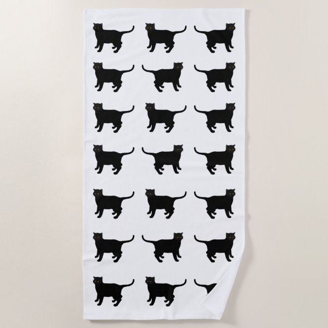 Toalha De Praia Black Cat Beach Towel (Frente)