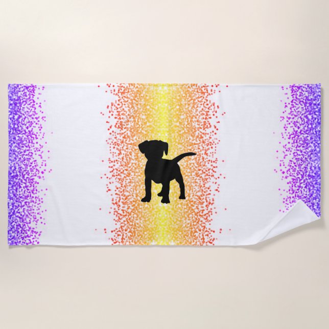 Toalha De Praia Black Dog Sparkle Beach Towel (Frente)