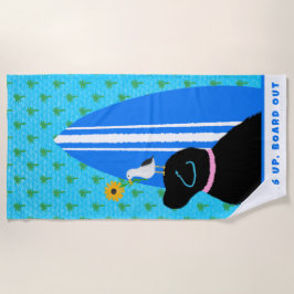 Toalha De Praia Black Lab Surf Dog Island Beach Towel