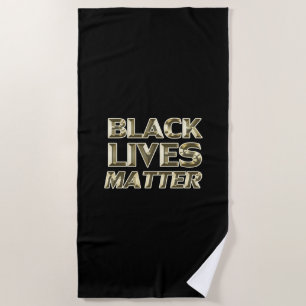 Toalha De Praia "Black Lives Matter" preto